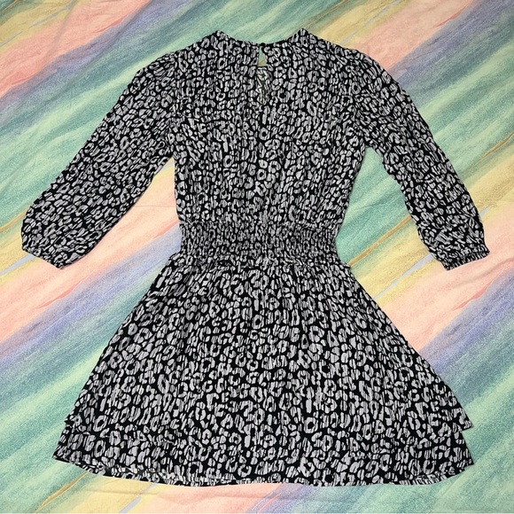 RAILS Inez Mini Dress size XS Purple Black Batik Cheetah Print Smocked Waist NWT - Picture 8 of 11